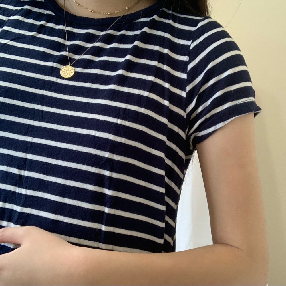 Rue 21 Navy Blue and White Striped T-Shirt Dress - Picture 3 of 5